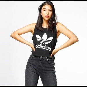 Adidas logo crop tank